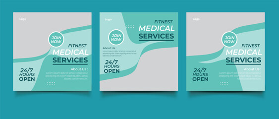 Medical healthcare square flyer social media post	