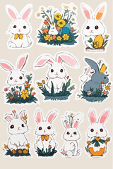 Fototapeta premium Rabbit Sticker Pack