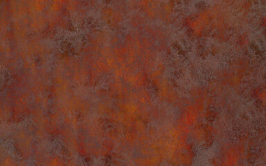 Rough texture of a rusty metal plate's surface.