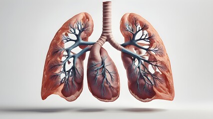 lungs anatomy on white