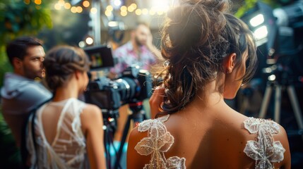 A Glimpse into the Creation of a Glamorous Fashion Magazine Cover, as Models and Photographers Collaborate in Style