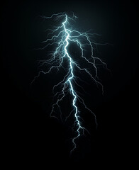 thunderstorm lighting spark isolated on black background
