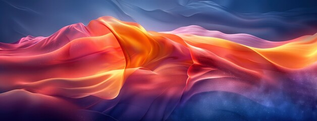 Abstract background with colorful waves of blue, orange and purple colors on a black background