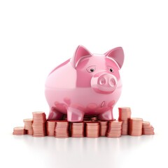 Piggy bank with coin, success growth saving money  financial success concept.