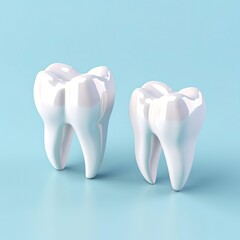 Full White Tooth, teeth on a blue background.