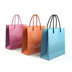 Colourful shopping bag on a white background.