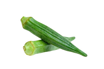raw okra isolated