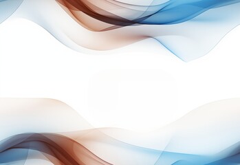 Naklejka premium Abstract background with waves of smoke in dark brown and blue colors on a white background, vector illustration. Copy space. Seamless texture. AI generated