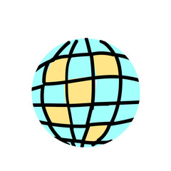90s retro element or 80s, or y2k element disco ball, retro style. Can use for stickers, banner, greeting card.