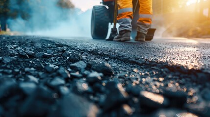 builders, asphalt, road repair