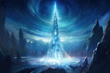 Crystal Spire Countdown: A towering spire made of enchanted crystals, each facet counting down to a magical convergence.