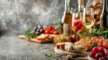 Food and Drink Appetizing Display: A photo showcasing an appetizing display of food and drink