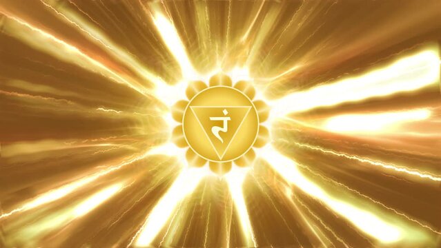 Spiritual Rotating Solar Plexus Chakra Manipura Yellow Loop Meditation Animation