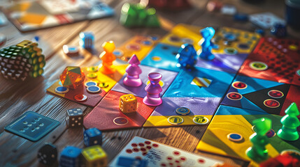 Strategy and Chance: Close-up of a Two-Player Board Game Ready to Commence