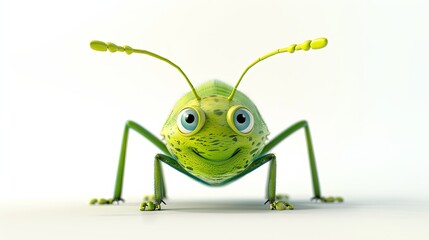 cartoon grasshopper on a white background