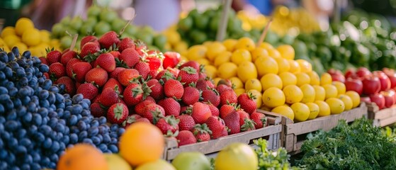 Fresh Produce Display at Local Farmers Market