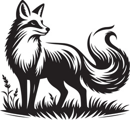 Obraz premium fox vector silhouette
