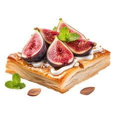 figs on a board on transparent background, clipping path, png, 