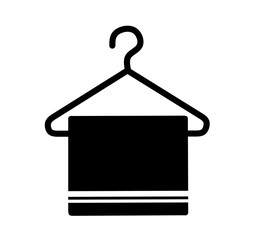 vector hanger with towels on white background