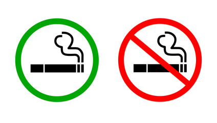 vector of smoking zone and non smoking zone signs