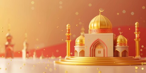 Web banner for Eid Milad un-Nabi with 3D icon sale special offer on background, On the left is free space