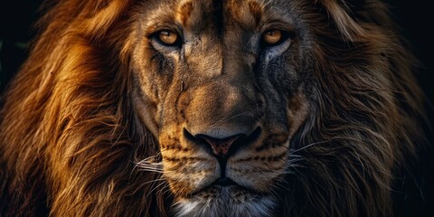 Fototapeta premium A lion with a fierce look on its face