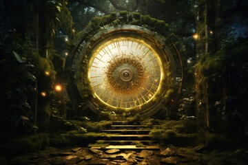 Portal of Echoes Countdown: A mystical portal emitting echoes from other realms, counting down to a dimensional shift.