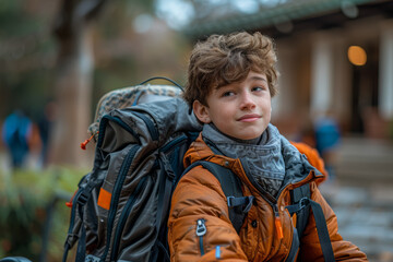 A student utilizing assistive technology to access educational materials, embracing learning despite physical challenges. Concept of inclusive education. Generative Ai.