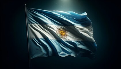 Wavy flag of argentina for celebrating revolution day.