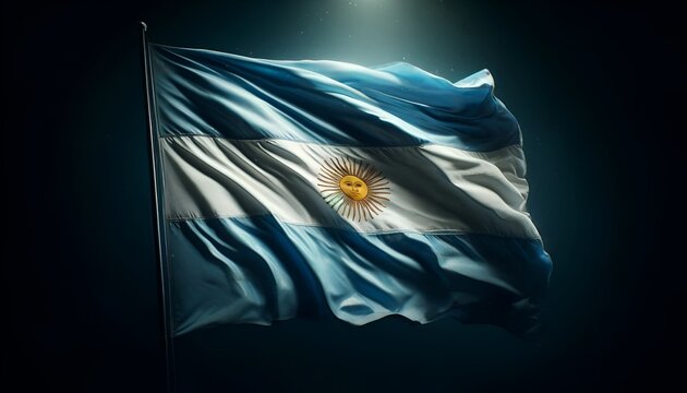 Wavy flag of argentina for celebrating revolution day.