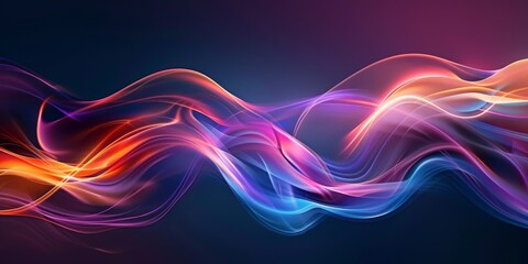A colorful wave with a blue and purple background