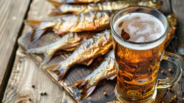 beer and dried ram fish