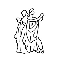 dancing couple line icon