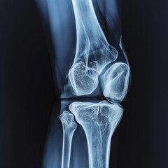 X-ray view of a knee joint.