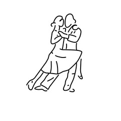 dancing couple line icon