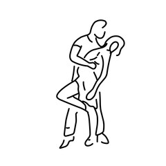 dancing couple line icon