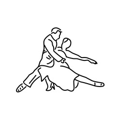 dancing couple line icon