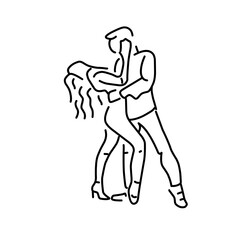 dancing couple line icon