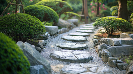 Stone stepping Walkway zen style garden