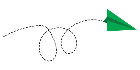 Paper plane vector icon set. Origami paper airplane illustration isolated outline on white background in eps 10.