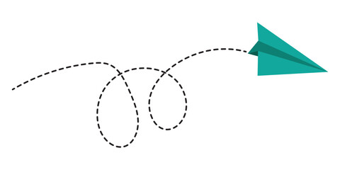 Paper plane vector icon set. Origami paper airplane illustration isolated outline on white background in eps 10.