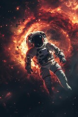 Fototapeta premium Astronaut Man in Space Suit