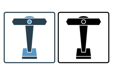 podium icon. icon related to education and online education. suitable for web site, app, user interfaces, printable etc. solid icon style. simple vector design editable