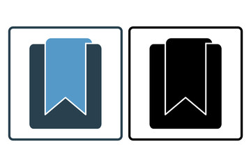 bookmark icon. icon related to education and online education. suitable for web site, app, user interfaces, printable etc. solid icon style. simple vector design editable