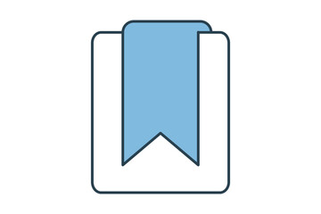 bookmark icon. icon related to education and online education. suitable for web site, app, user interfaces, printable etc. flat line icon style. simple vector design editable