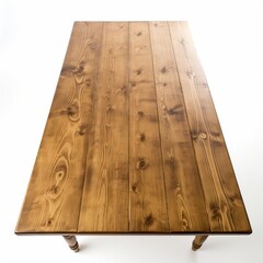 Wooden Table on White Floor