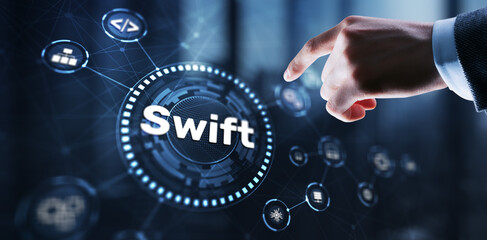 SWIFT. International bank transfer system. Society for Worldwide Interbank Financial Telecommunications