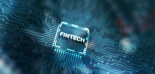 Fintech financial technology digital money internet banking concept