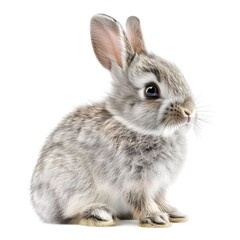 Obraz premium white rabbit isolated on white Generative AI