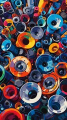 Fototapeta premium Create a seamless pattern of colorful abstract shapes